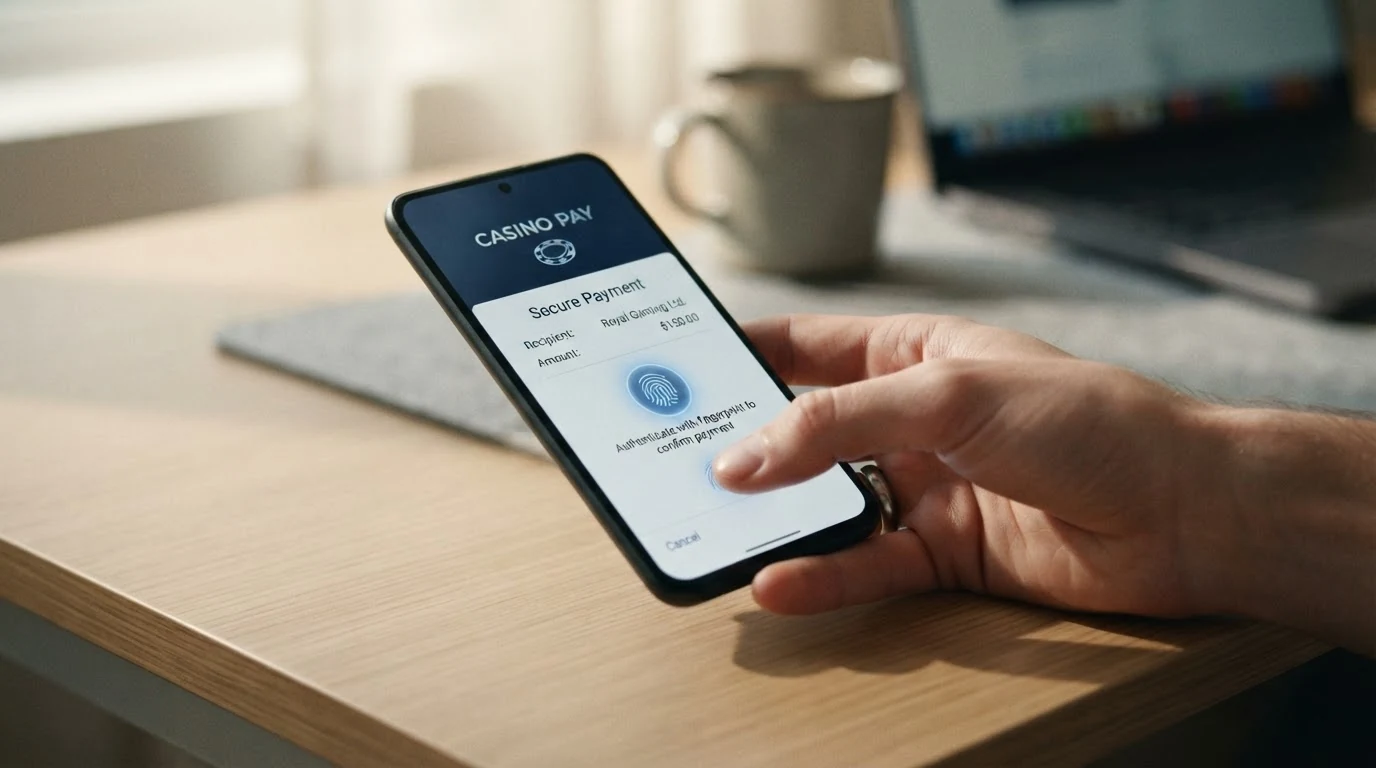 Displej iPhonu s biometrickým ověřením Face ID při potvrzování platby Apple Pay