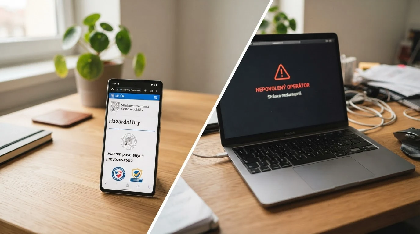 Srovnání licencovaného a nelegálního casina: ochrana hráče, RVO, panic button a blokace dle § 82 ZHH