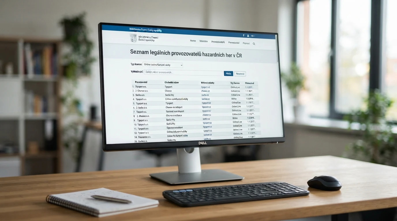 Monitor s veřejným seznamem licencovaných provozovatelů Ministerstva financí