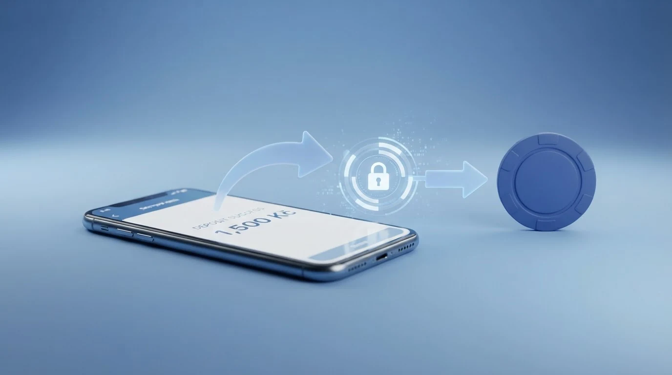 Schéma transakce SMS vkladu: mobilní telefon → potvrzovací SMS kód → NeteraPay brána (10% poplatek) → herní účet kasina