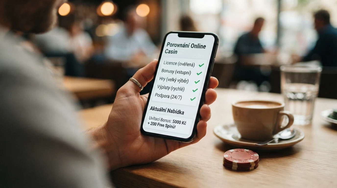 Srovnávací tabulka deseti kasin se sloupci licence, bonus a free spiny