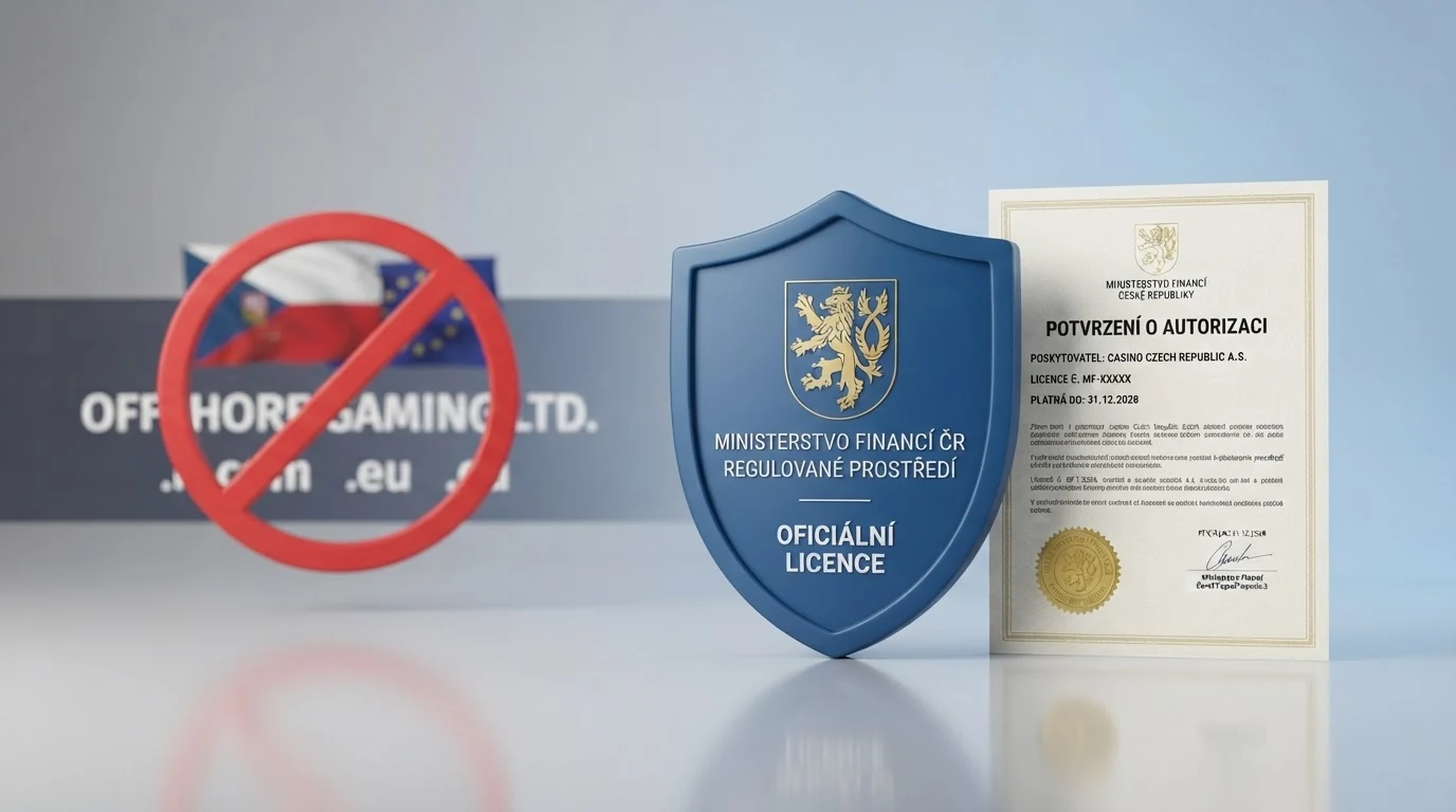 Úřední dokument s pečetí a razítkem ministerstva financí vedle cedule s nápisem zákaz
